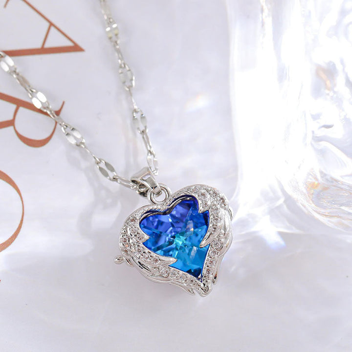 European and American cross-border wholesale high-quality temperament titanium steel necklace does not fade full diamond pendant jewelry wholesale stainless steel 13 Glossy.pk