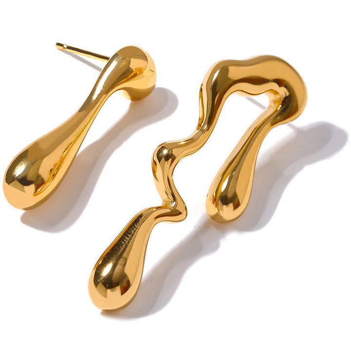 European and American style irregular metallic deconstructivist earrings geometric drop earrings cross-border explosive jewelry wholesale Glossy.pk