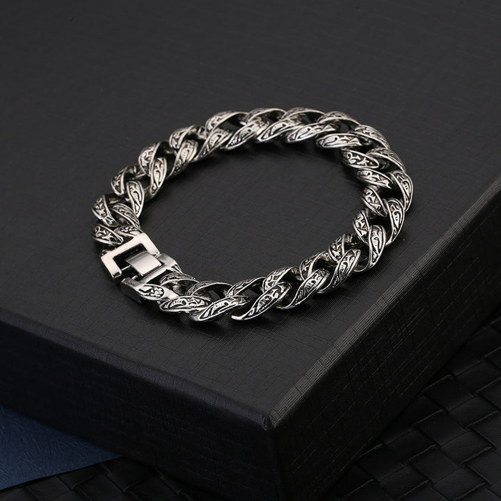 In China, Europe and the United States, fashion creativity, TEMU's new trend, personality, striped men's bracelet, hip-hop trend, wearing hand accessories