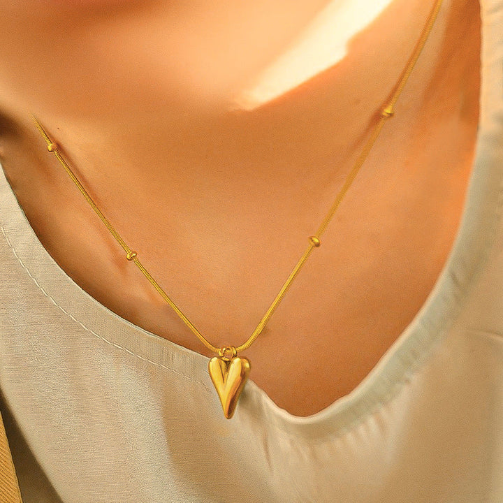 2024 New European and American Amazon Cross-border Hot Sale Fashion Retro Hip Hop Love Necklace Bracelet Earrings Set Glossy.pk