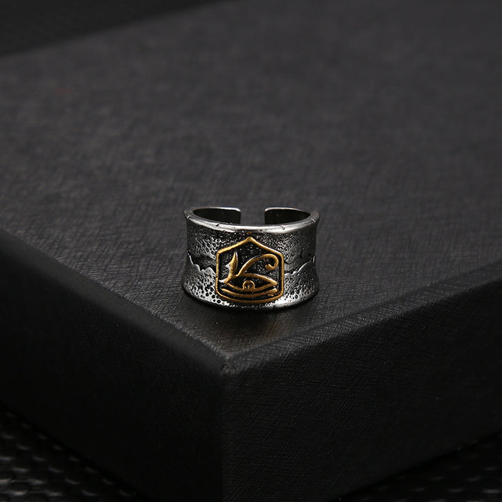 Cross-border wish rings, personality, retro all-seeing eyes, open rings, simple men's adjustable jewelry, wholesale