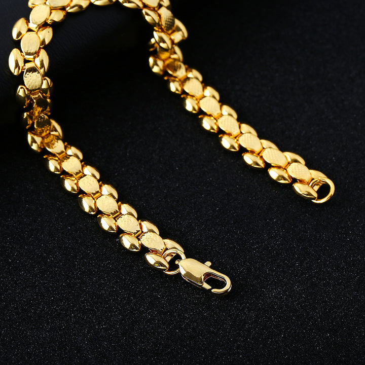 wish cross-border special hot sale of European and American jewelry 18K gold-plated bracelet men's Amazon popular men's hand jewelry wholesale