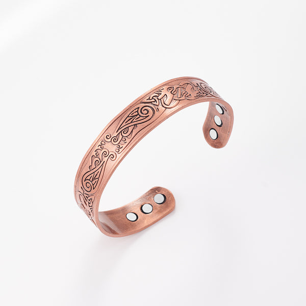 European and American TEMU retro red copper color magnet bracelet bracelet AliExpress flying eagle magnetic bracelet men's hand ornament