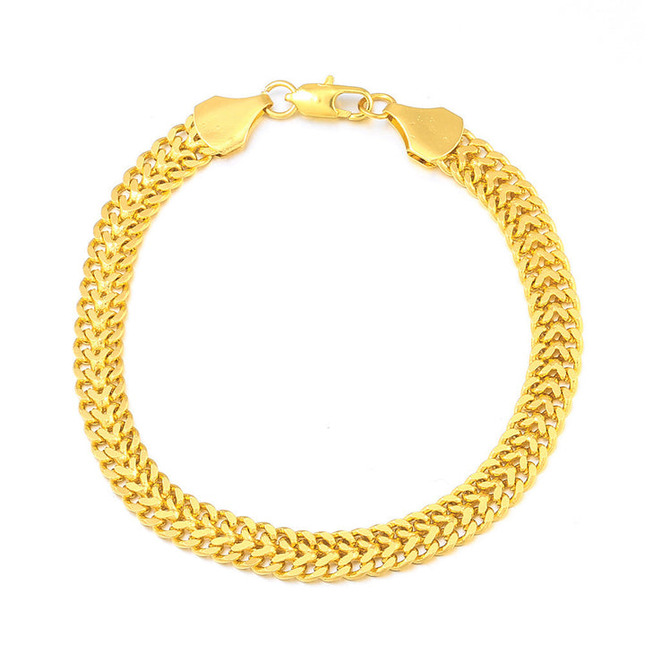 European and American cross-border jewelry wish new 18K gold-plated bracelet AliExpress explosive 6MM men's foxtail bracelet