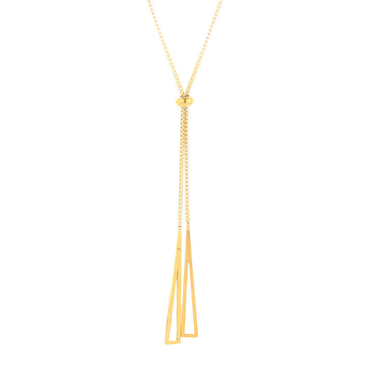 The best-selling titanium steel in Europe and the United States does not fade tassel pull-out light luxury necklace, women's tide Internet celebrity clavicle chain is niche and simple Glossy.pk