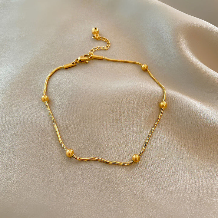 Simple and cold style, small beads, beads, necklaces, temperament, personality, Internet celebrities, hipsters, ins style, Korean wild, non-fading, wholesale Glossy.pk