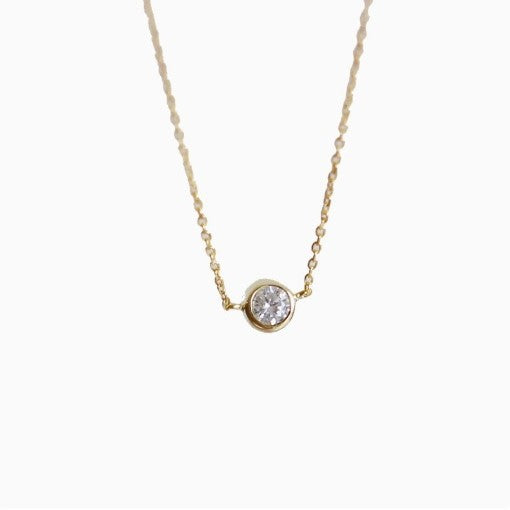 Mini single diamond titanium steel necklace one diamond bracelet fashion simple foot chain sexy non-fading titanium steel anklet set Glossy.pk