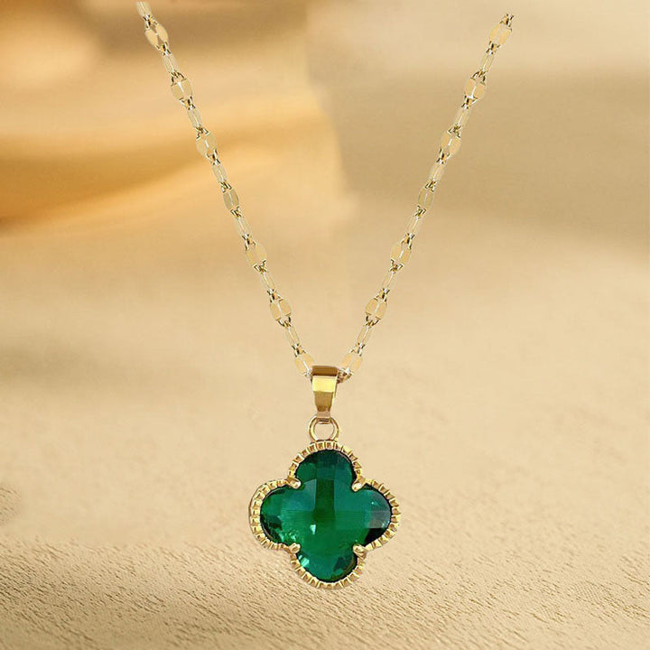 European and American cross-border wholesale high-quality temperament titanium steel necklace does not fade full diamond pendant jewelry wholesale stainless steel 13 Glossy.pk
