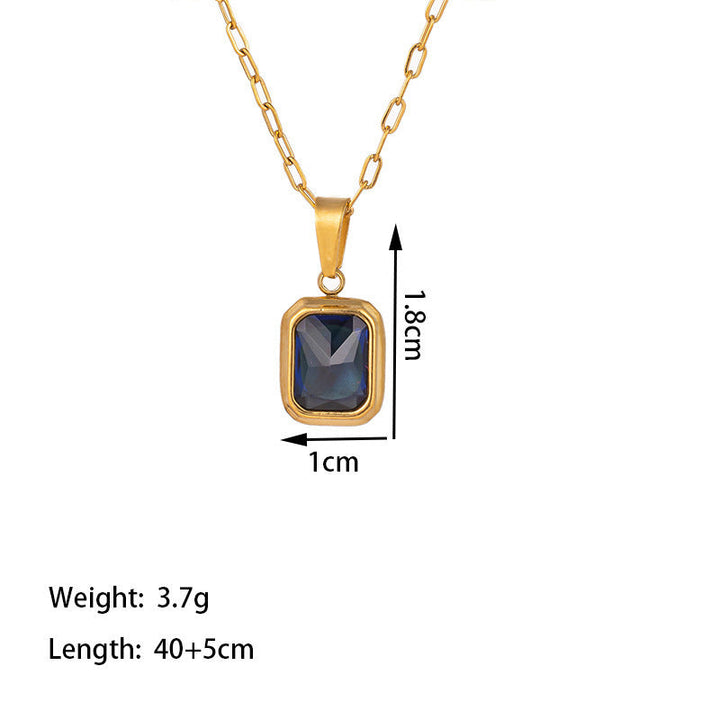 Cross-border wholesale necklace women's non-fading, light luxury titanium steel, new women's niche versatile fashion clavicle chain gold color 33 Glossy.pk