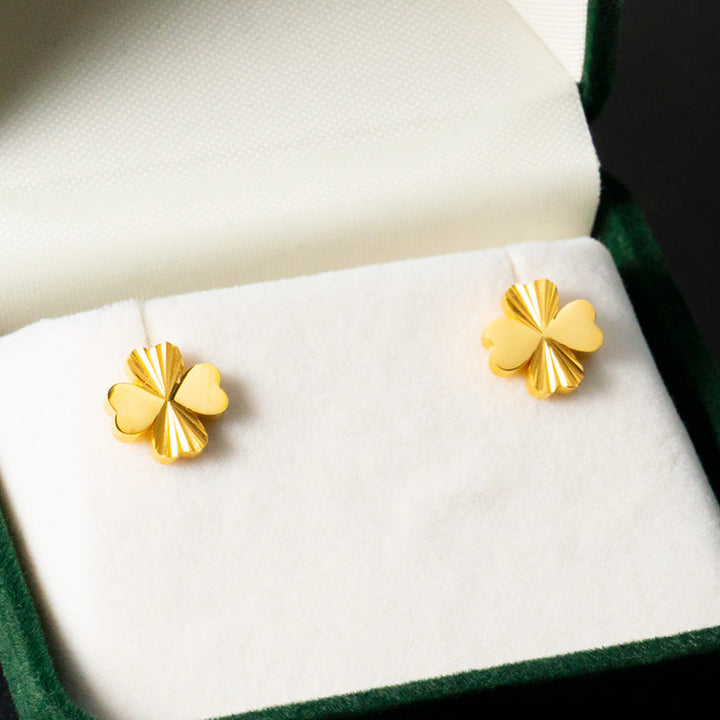 French retro earrings high-end non-fading titanium steel haoshi earrings women's personality European and American earrings jewelry wholesale Glossy.pk