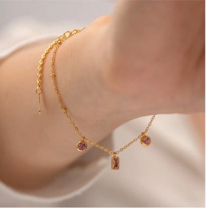 Cross-border, European and American hot-selling style, heart-shaped double-layered new bracelet, stainless steel, fashion hand jewelry, versatile and trendy with 28 Glossy.pk