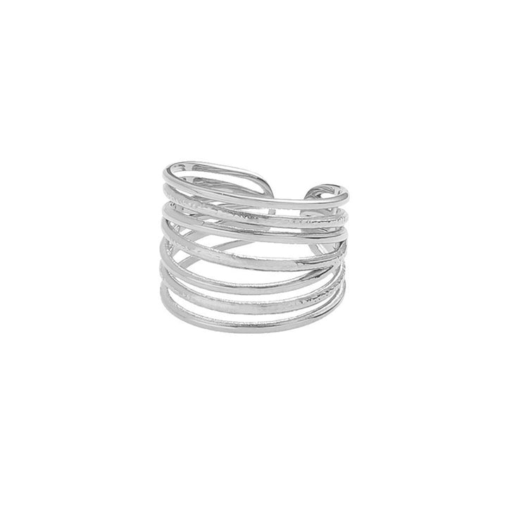 Cross-border wholesale ins wind irregular titanium steel open ring light luxury high-end ring does not fade cold wind 23 Glossy.pk