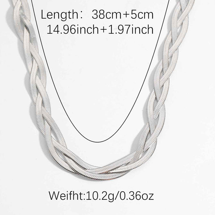 European and American cross-border Internet celebrities with the same blade chain, flat snake chain, twist chain, double-layer necklace, design sense necklace, wholesale women's 32 Glossy.pk