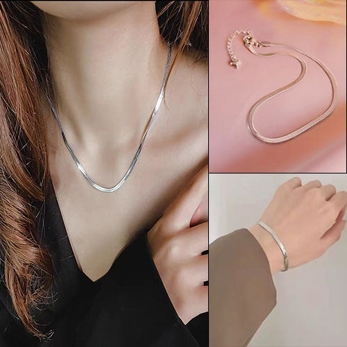2024 new 18K gold high-end gold snake bone chain anklet, women's ins, cold wind, simple forest, does not fade Glossy.pk