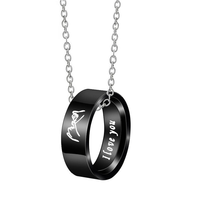 Cross-border foreign trade jewelry stainless steel couple ring I LOVE YOU 8mm ring valentine's day gift Glossy.pk