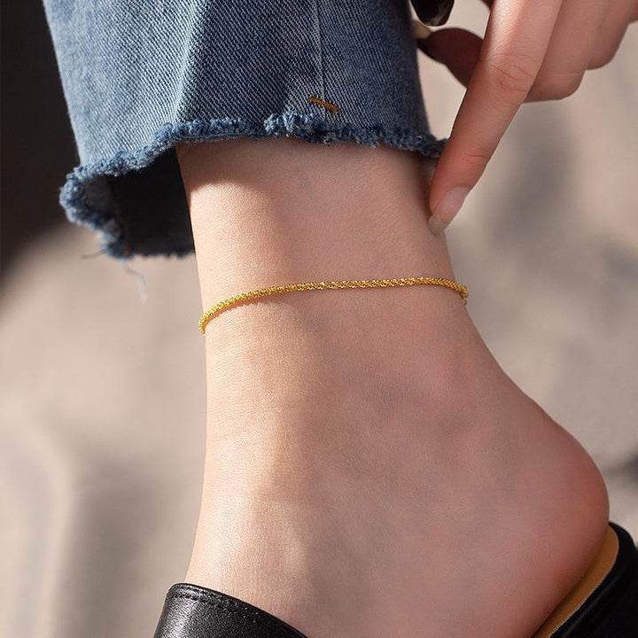 Sense of luxury, delicate shell claw diamond, starfish, titanium steel anklet, sweet ocean style, new ankle and foot chain 22 Glossy.pk