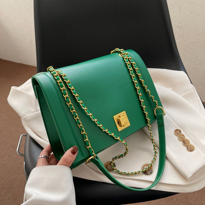 2024 New Trendy Fashion Cross-Border Chain Shoulder Bag - Small Square Textured Messenger Glossy.pk