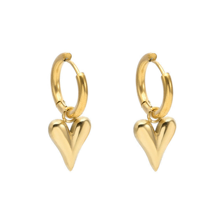 2024 New European and American Amazon Cross-border Hot Sale Fashion Retro Hip Hop Love Necklace Bracelet Earrings Set Glossy.pk