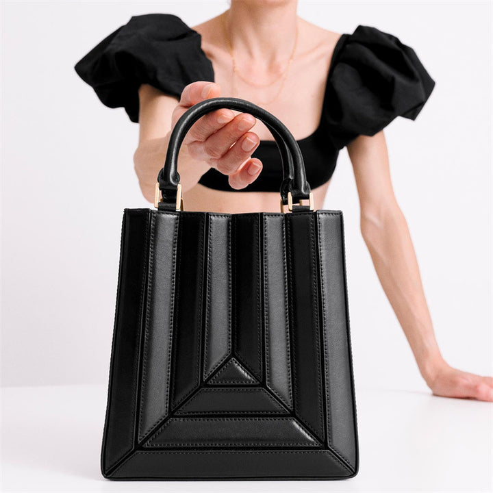 Multicolor Vegan Leather Hand & Shoulder Bag - Color Block Crossbody with Detachable Strap Glossy.pk