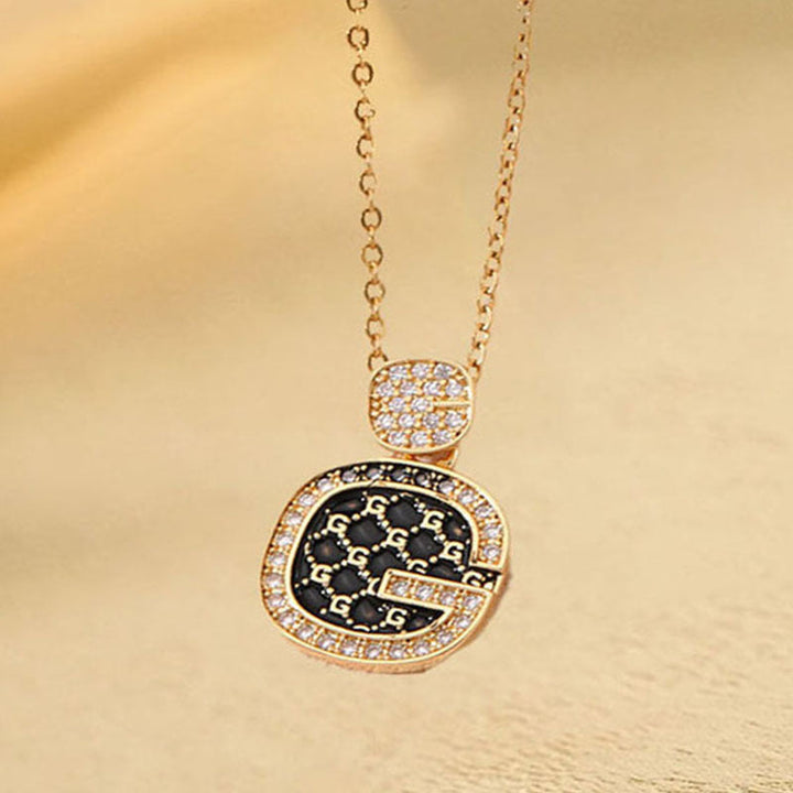 European and American cross-border wholesale high-quality temperament titanium steel necklace does not fade full diamond pendant jewelry wholesale stainless steel 13 Glossy.pk