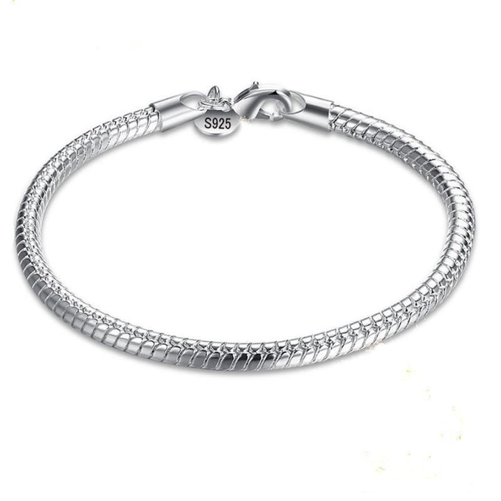 In China and Europe European and American popular jewelry simple silver-plated snake chain bracelet AliExpress 3MM snake bone bracelet manufacturers wholesale