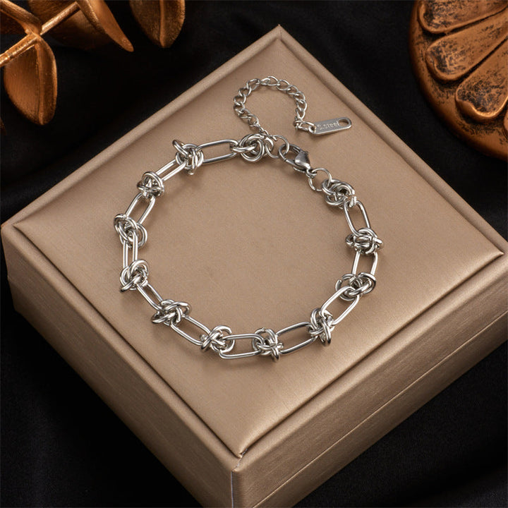 Cross-border European and American hot-selling style love heart shape double-layer new bracelet stainless steel fashion hand jewelry versatile fashion with 25 Glossy.pk