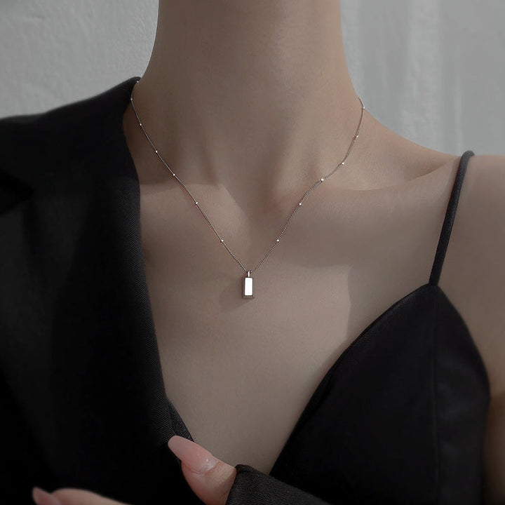 Cross-border e-commerce wholesale stainless steel triangle adjustable necklace is fashionable, simple and versatile, and the design does not fade 36 Glossy.pk
