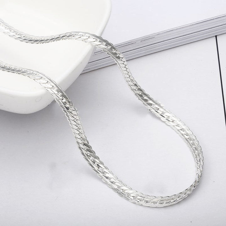 Sino-Italian cross-border wish European and American foreign trade necklace wholesale European and American silver necklace 5MM full side necklace manufacturers Glossy.pk
