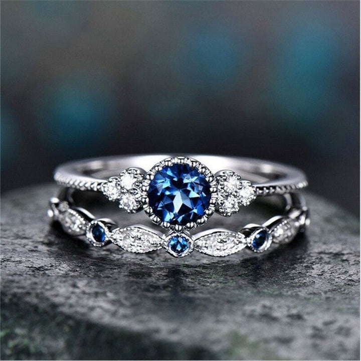 Zhongyi Europe and America Wish New Fashion and Versatile Women's Zircon Ring Silver-plated Micro Emerald Ring Glossy.pk