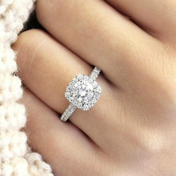 Zhongyi wish hot sale platinum plated eight hearts and eight arrows simulation full diamond ring Europe and the United States hot sale micro inlaid zircon ring Glossy.pk