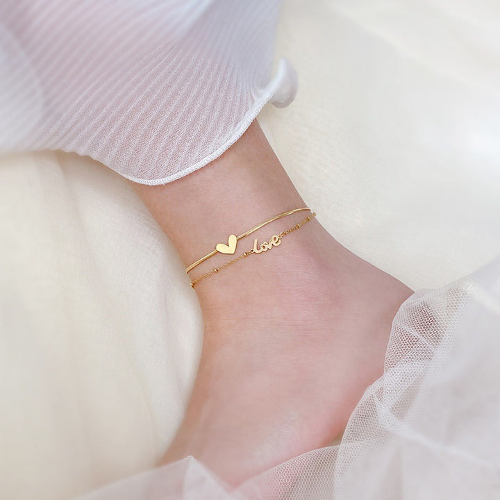 Peach heart double-layered necklace women's high-end design sense niche light luxury temperament collarbone chain neck snake bone chain jewelry