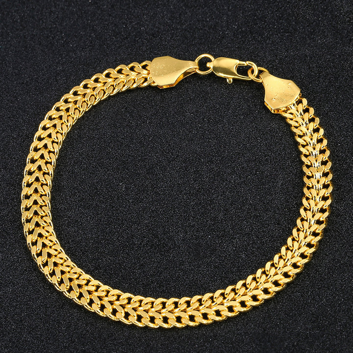 European and American cross-border jewelry wish new 18K gold-plated bracelet AliExpress explosive 6MM men's foxtail bracelet