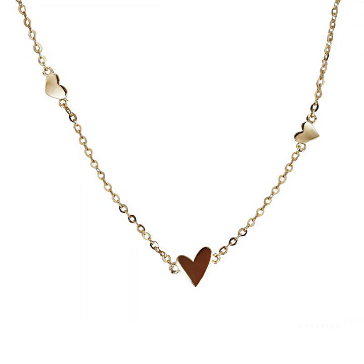 2024 New Niche Simple Love Titanium Steel Bracelet Small Heterosexual Love Necklace Women's Clavicle Chain Light Luxury Glossy.pk