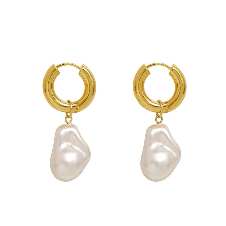 French retro earrings high-end non-fading titanium steel haoshi earrings women's personality European and American earrings jewelry wholesale Glossy.pk