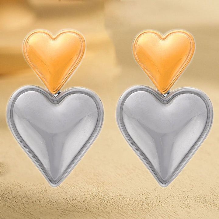 European and American cross-border earrings wholesale love butterfly letter earrings stainless steel light luxury exaggerated sense of luxury does not fade 18 Glossy.pk