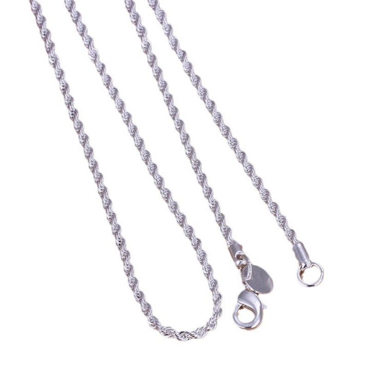 CHINESE AND KOREAN VERSION OF THE TREND PERSONALITY TWIST CHAIN CROSS-BORDER TEMU FASHION SILVER-PLATED 3MM FLASH TWIST ROPE NECKLACE ONE PIECE DELIVERY Glossy.pk