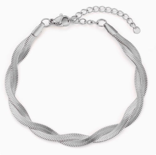 Cross-border European and American hot-selling style love heart shape double-layer new bracelet stainless steel fashion hand jewelry versatile fashion with 25 Glossy.pk