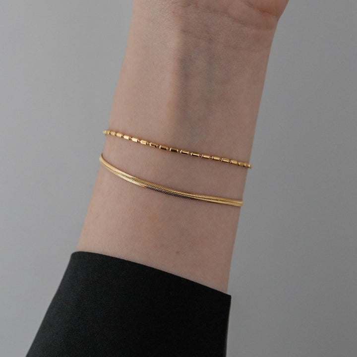 Cross-border European and American hot-selling style love heart-shaped double-layer new bracelet stainless steel fashion hand jewelry versatile and trendy