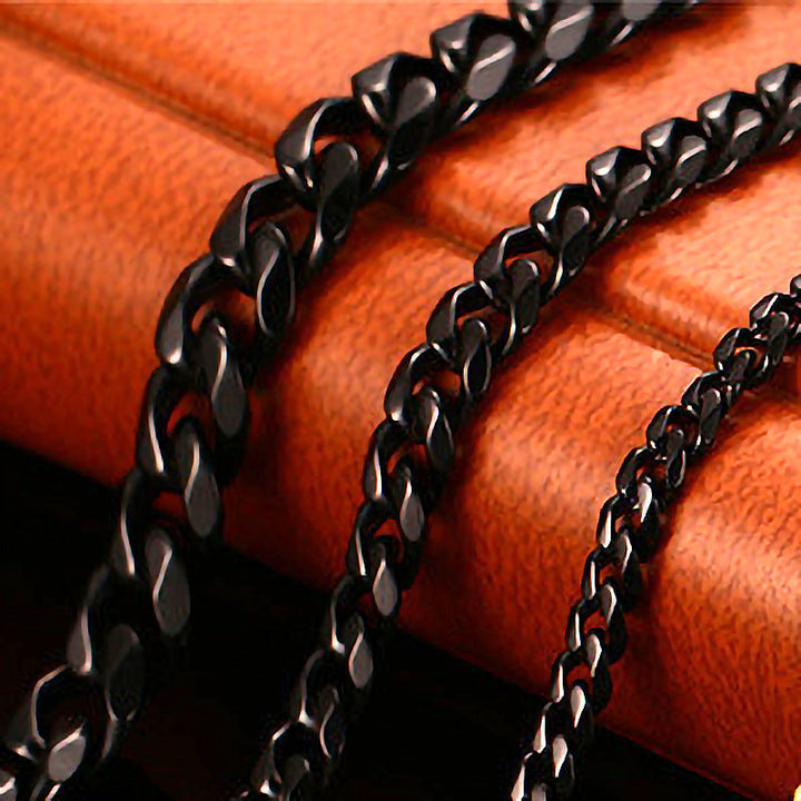 Cross-border European and American style wear with punk hip-hop stainless steel bracelet, six-sided grinding Cuban chain, simple titanium steel bracelet Glossy.pk