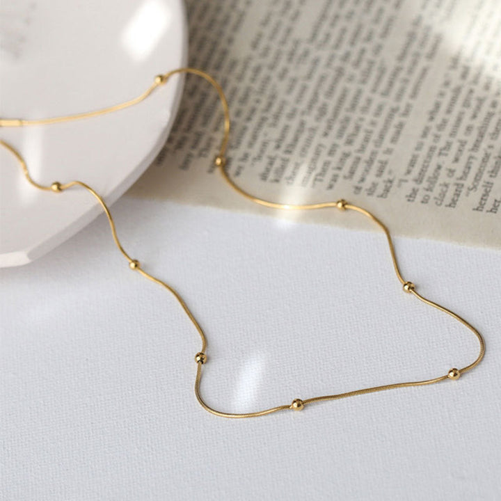Simple and cold style, small beads, beads, necklaces, temperament, personality, Internet celebrities, hipsters, ins style, Korean wild, non-fading, wholesale Glossy.pk