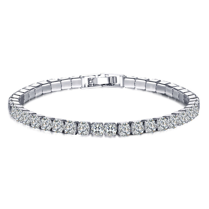 Cross-border TEMU new bracelet hip hop diamond row diamond bracelet European and American fashion diamond full diamond necklace women's jewelry Glossy.pk