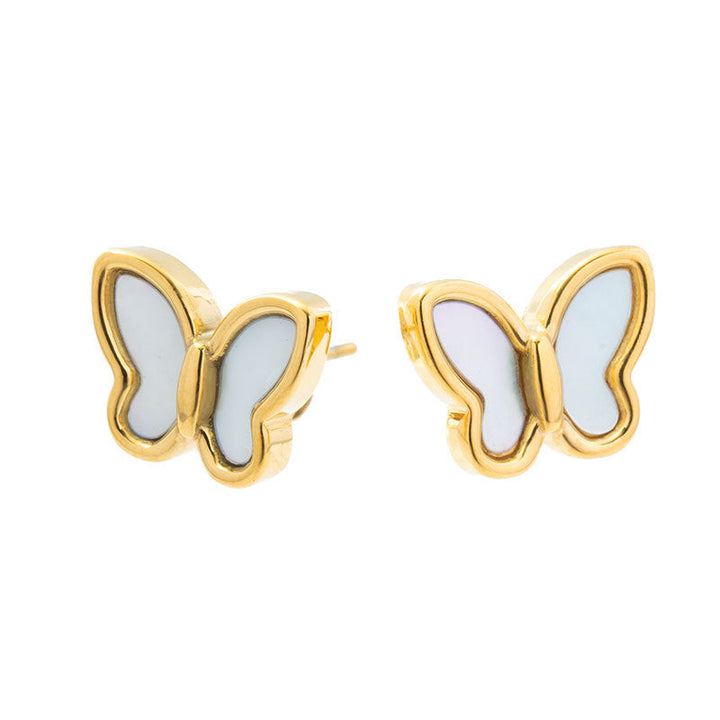 European and American cross-border wholesale white fritillary butterfly necklace light luxury 18k gold clavicle chain niche design exquisite necklace Glossy.pk