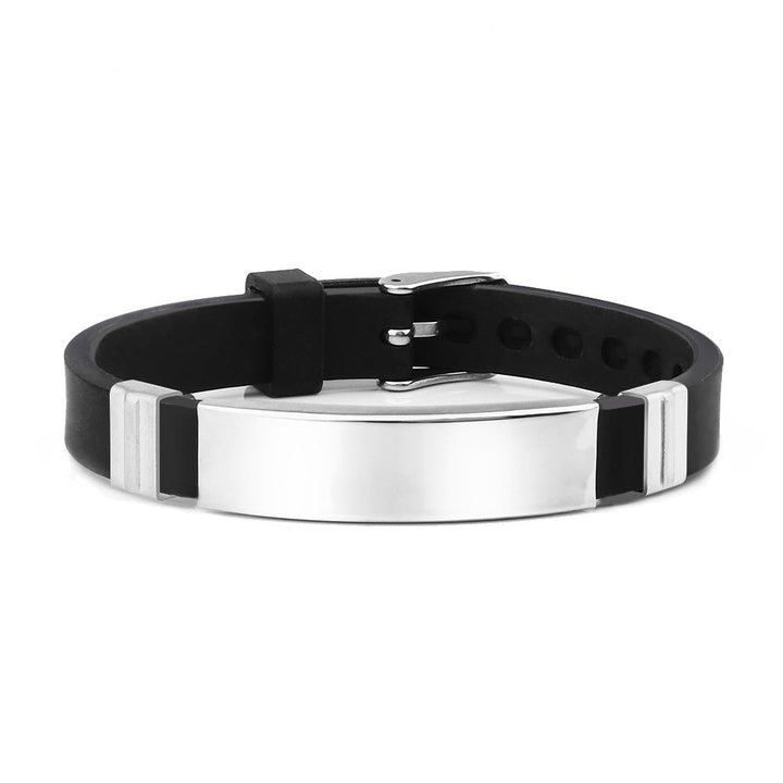 Cross-border foreign trade HIS QUEEN HER KING trendy fashion stainless steel couple bracelet can be engraved Glossy.pk