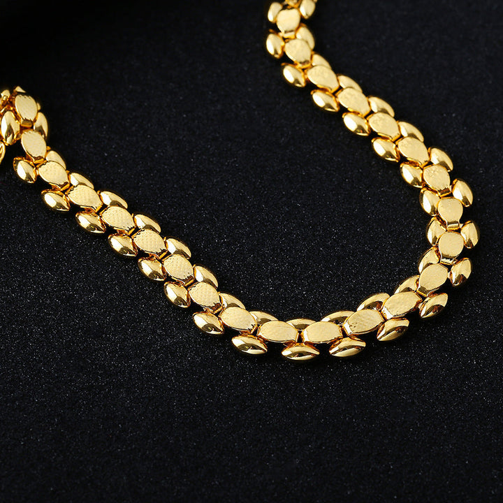 wish cross-border special hot sale of European and American jewelry 18K gold-plated bracelet men's Amazon popular men's hand jewelry wholesale Glossy.pk