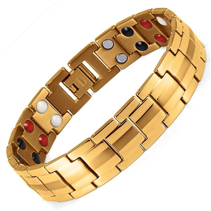 ZHONGYI AMAZON TEMU CROSS-BORDER HOT SALE DETACHABLE DOUBLE-ROW MAGNET MEN'S BRACELET EUROPEAN AND AMERICAN COUPLE BRACELETS Glossy.pk