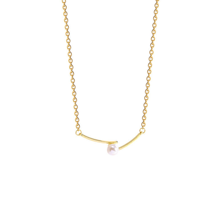 Light luxury niche cross pearl clavicle chain cold style minimalist design temperament versatile women's wholesale price jewelry