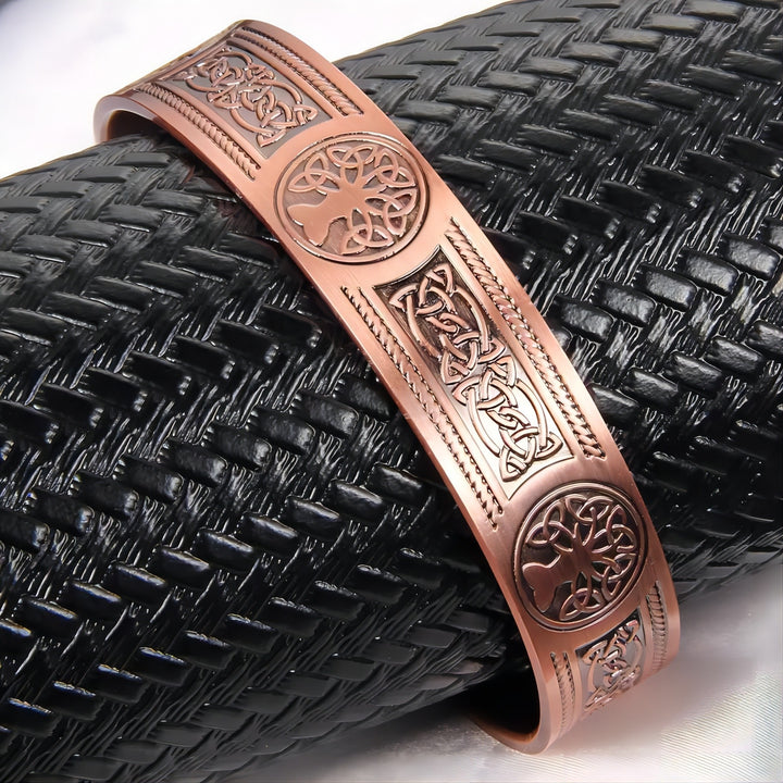 temu hot selling cross-border magnet vintage bracelet tree of life pattern arrangement magnetic bronze bracelet for men and women