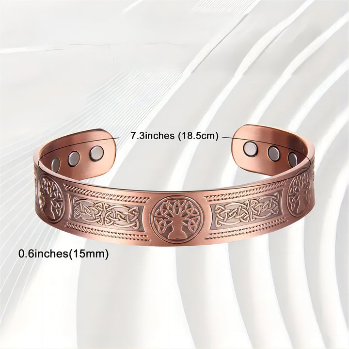 temu hot selling cross-border magnet vintage bracelet tree of life pattern arrangement magnetic bronze bracelet for men and women