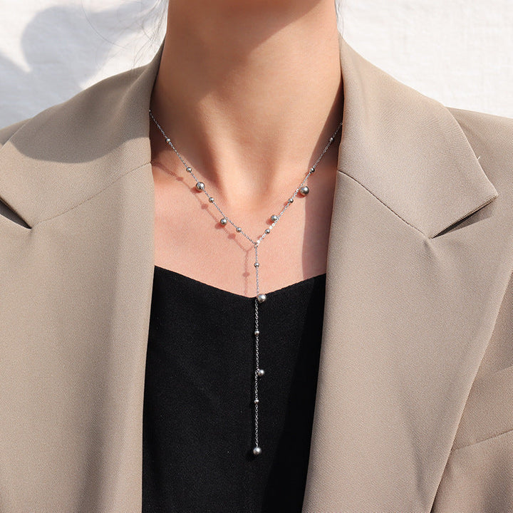 Cross-border e-commerce wholesale stainless steel triangle adjustable necklace is fashionable, simple and versatile, and the design does not fade 36 Glossy.pk