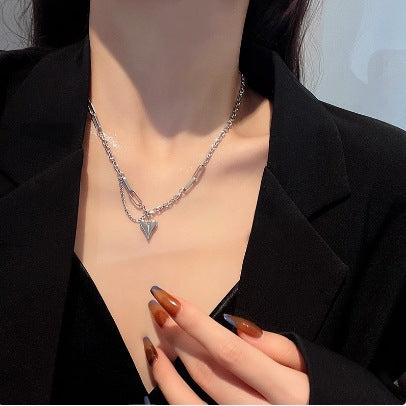 2024 New European and American Amazon Cross-border Hot Sale Fashion Retro Hip Hop Love Necklace Bracelet Earrings Set Glossy.pk